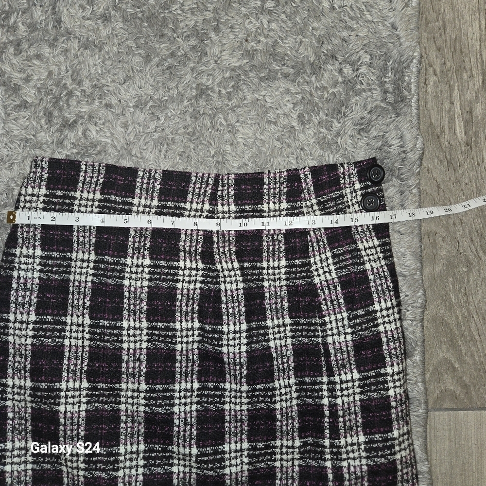 LOFT Ann Taylor Tweed Lined Mini Skirt Size 4 Textured Black Multi Color - Picture 8 of 11